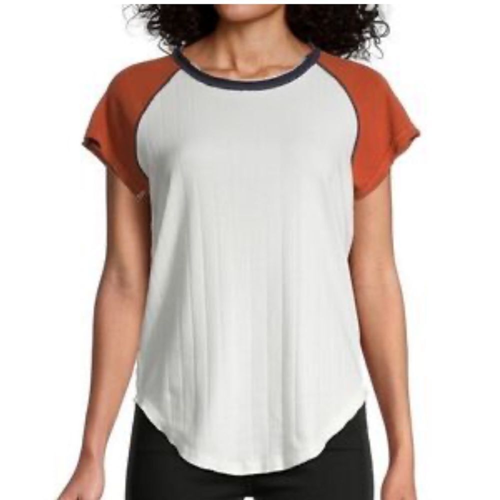 FREE PEOPLE WE THE FREE BLOCK IT BABY TEE White Size Large